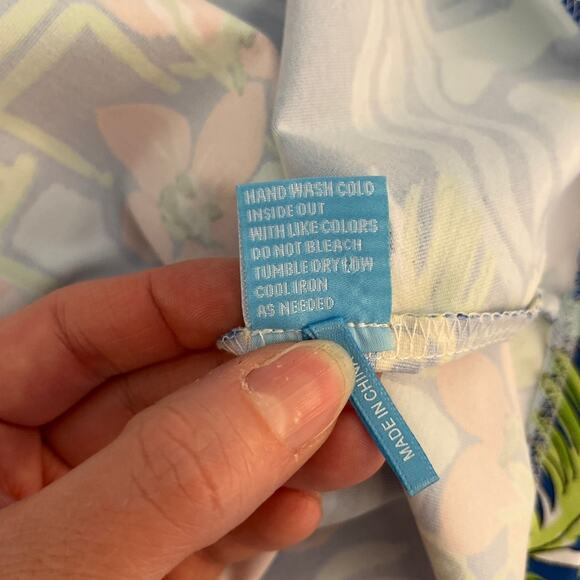 J. McLaughlin Catalina Cloth Tropical Beach 3/4 Sleeve Top Size Medium Stretch - Picture 5 of 7